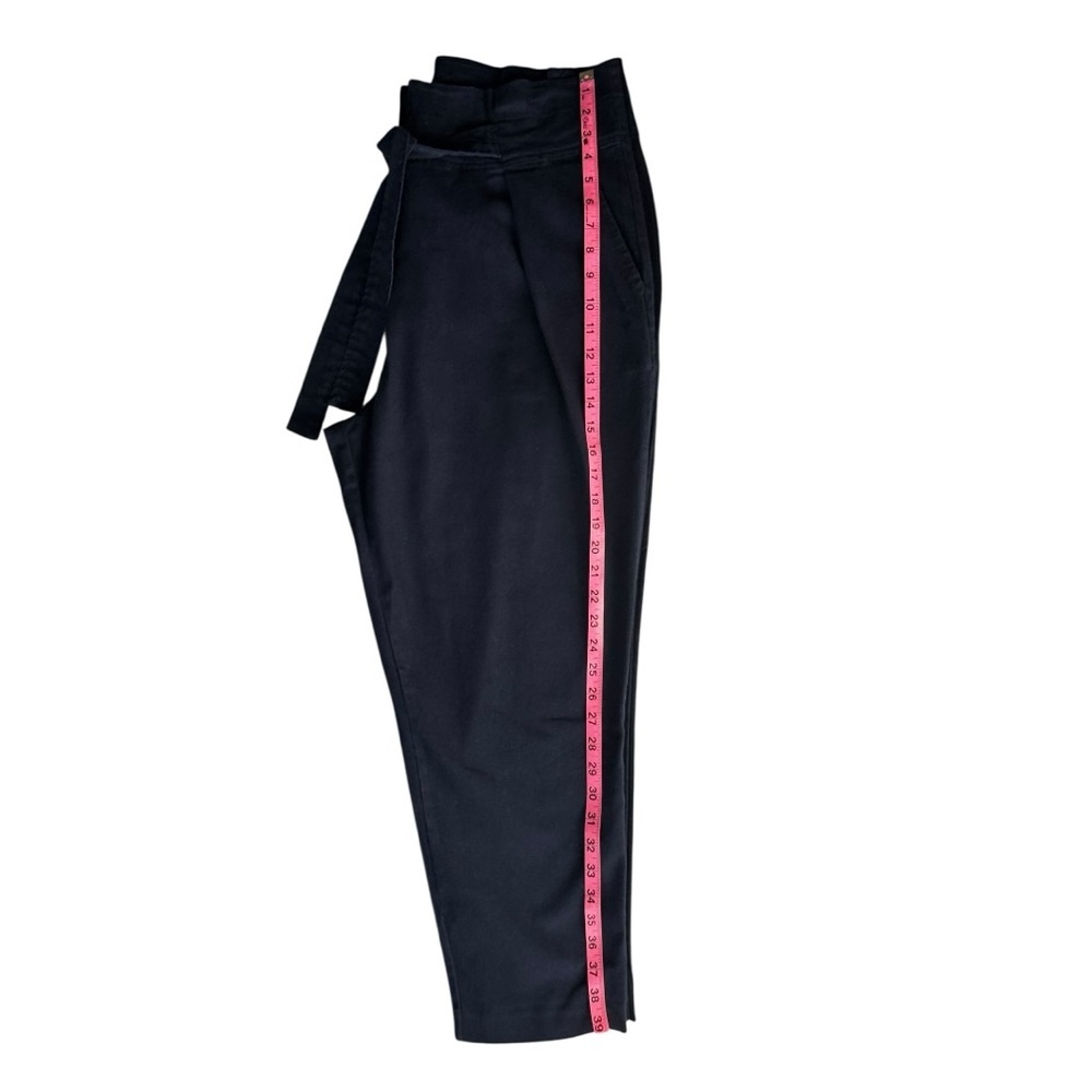 🖤 DKNY Black Belted High-Waisted Tapered Pants – Size 14 - Picture 8 of 10